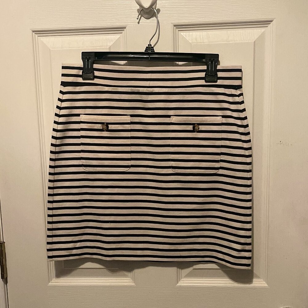 J.Crew Knit Mini Skirt in Black and White Stripes